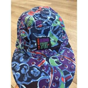 Vintage In Sport Tropical Bright Adjustable hat cap Long Brim Neon 90’s Hat‎